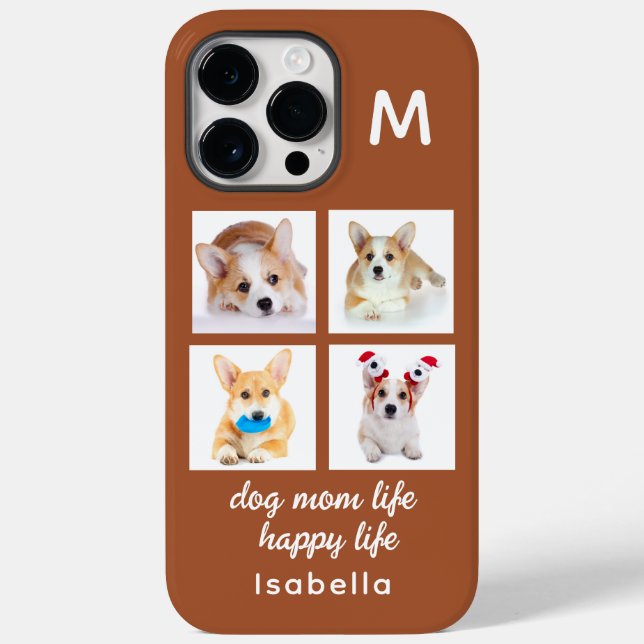 Monogramm 4 FotoCollage | Hunde Mama Leben glückli Case-Mate iPhone 14 Pro Max Hülle (Rückseite)