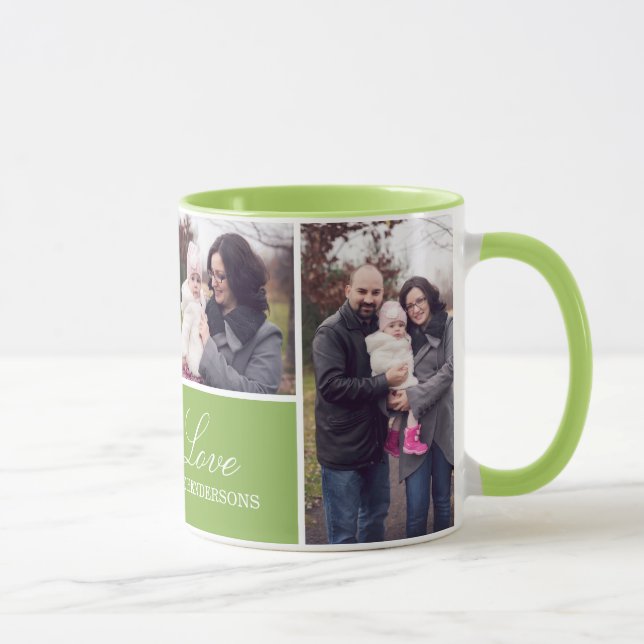 Monogramm 4 FotoCollage Tasse (Rechts)