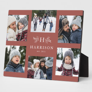 Monogramm 6er Foto-Collage Familienname Staubrose Fotoplatte