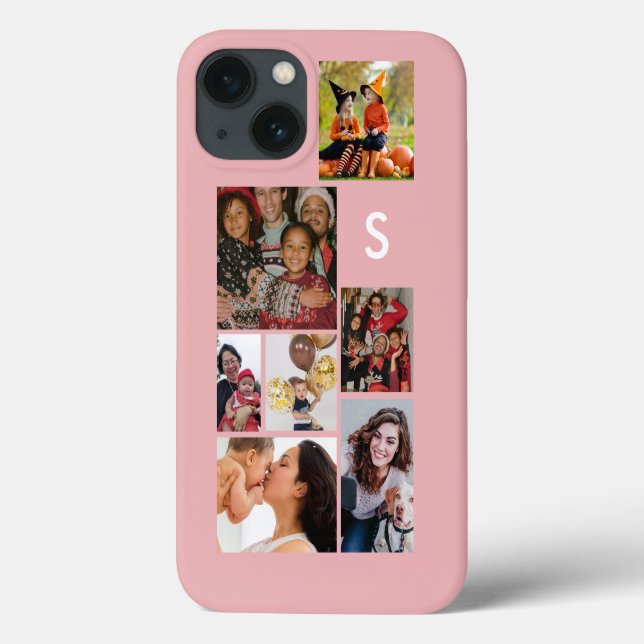 Monogramm 8 Foto-Collage Case-Mate iPhone Hülle (Rückseite)