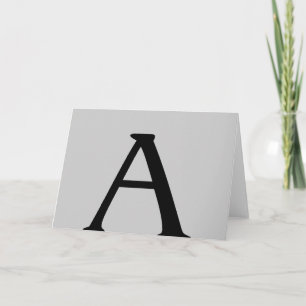 Monogramm-A-Graue schwarze Notizkarte