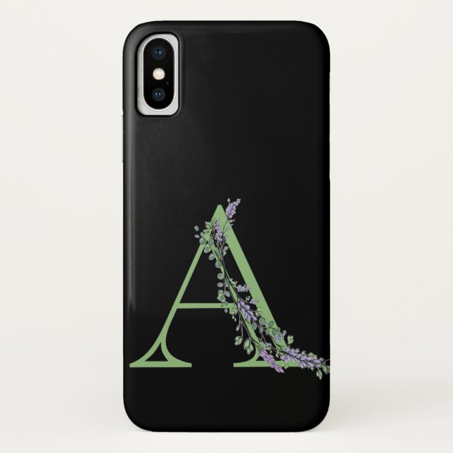Monogramm A Lavendel Eucalyptus Case-Mate iPhone Hülle (Rückseite)