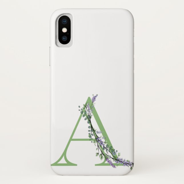 Monogramm A Lavendel Eucalyptus Case-Mate iPhone Hülle (Rückseite)