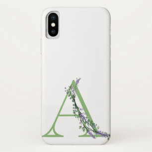 Monogramm A Lavendel-Eukalyptus Case-Mate iPhone Hülle