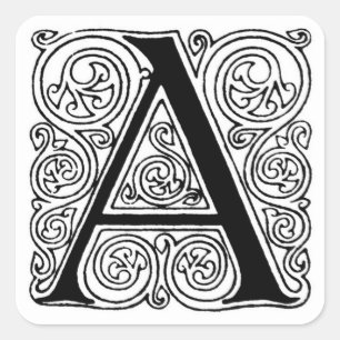 Monogramm 'A' mit Schwüngen - Aufkleber