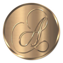 Monogramm A NONMETALLIC Bronze Umschlag Aufkleber
