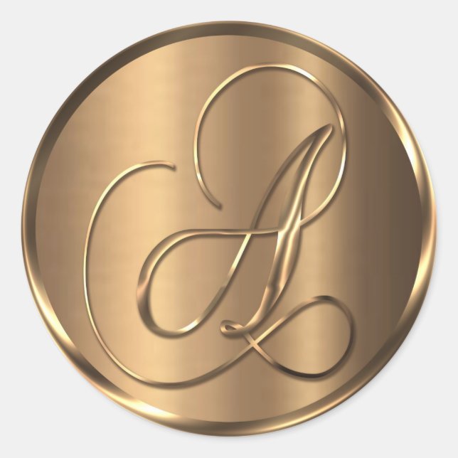 Monogramm A NONMETALLIC Bronze Umschlag Aufkleber (Vorderseite)