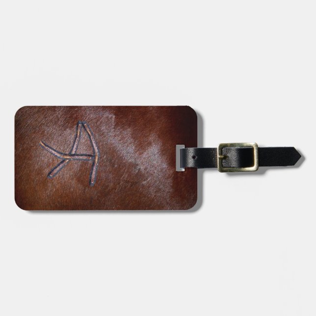 Monogramm-A-Travel-Travel mit Texas-Markenbezeichn Gepäckanhänger (Vorderseite horizontal)