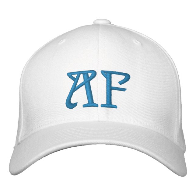 MONOGRAMM A UND F BESTICKTE KAPPE (Vorderseite)