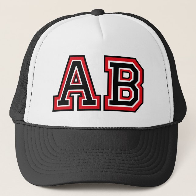 Monogramm "AB" Truckerkappe (Vorderseite)