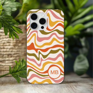 Monogramm Abstract Streifen Modern Personalisiert Case-Mate iPhone Hülle
