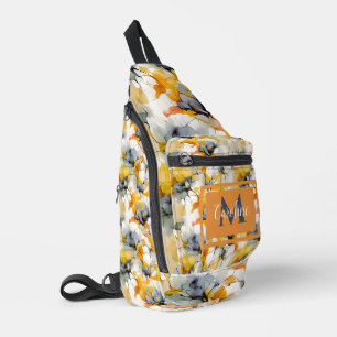 Monogramm abstrakte blutneutrale Erdtöne Crossbody Bag