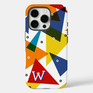Monogramm Abstrakte, moderne Dreiecke iPhone 16 Pro Hülle