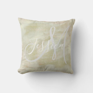 Monogramm abstrakte Pinselstriche Kissen