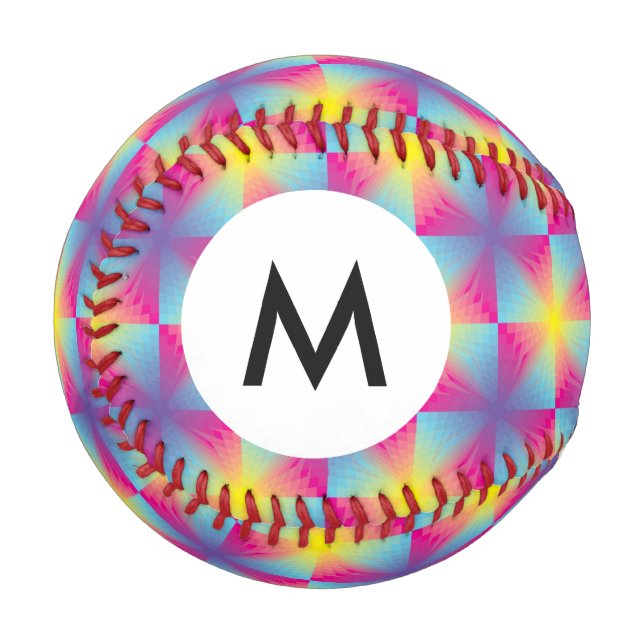 Monogramm Abstrakter Viereckvektormosaik Baseball (Vorderseite Links)