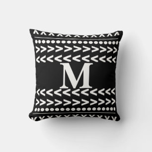 monogramm abstraktes Muster geometrisch modernes K Kissen