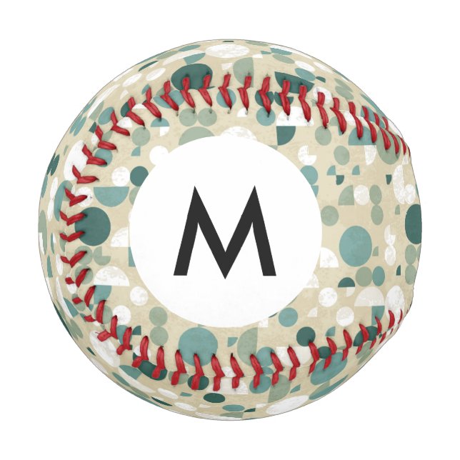 Monogramm abstraktes Retro-Muster Baseball (Vorderseite Links)