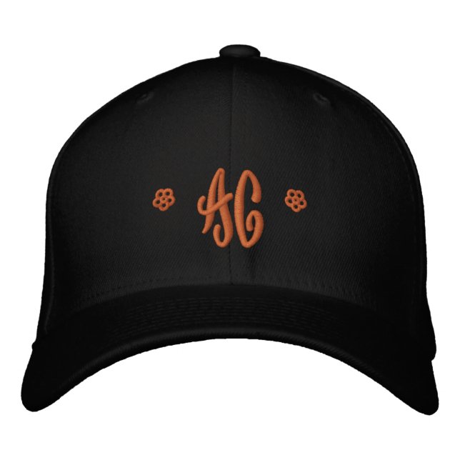 Monogramm * AC * (am besten mit zwei Buchstaben) Bestickte Baseballkappe (Vorderseite)