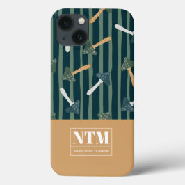 Monogramm adorable klassische Pilzmuster Grün Case-Mate iPhone Hülle