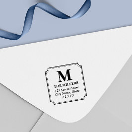 Monogramm-Adresse für moderne klassische Familienn Permastempel