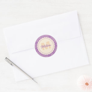 Monogramm-Adressenaufkleber mit individuelle Name Runder Aufkleber