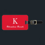 Monogramm Adventure erwartet Typografy Travel Gift Gepäckanhänger<br><div class="desc">Mit Monogramm Initialtexte mit dem benutzerdefinierten Text "Adventure Awaits" und auch persönliche Daten wie Name,  Adresse,  Telefonnummer und E-Mail,  die Sie alle bearbeiten können. Sie können die Farbe ändern,  wenn Sie es wünschen.</div>