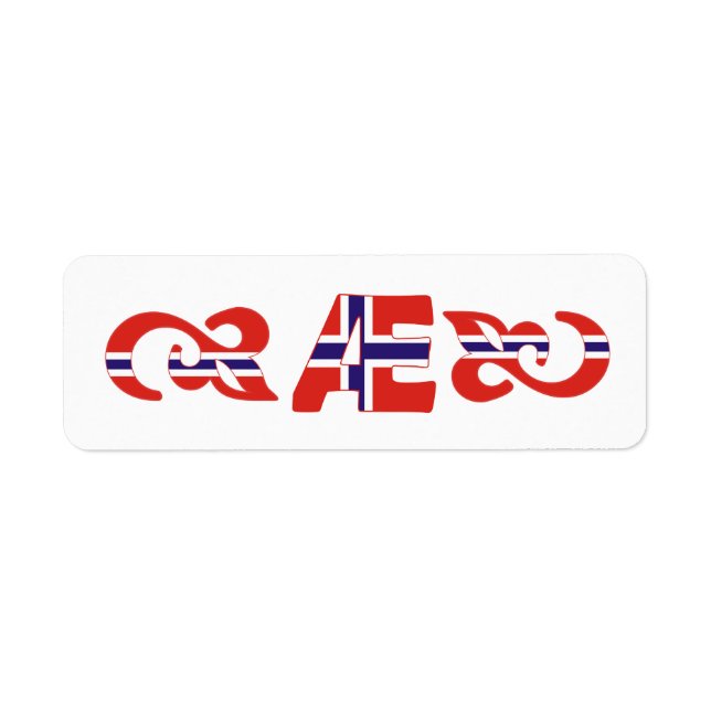 Monogramm AE Æ Norwegisches Label (Vorne)