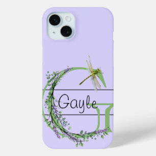 Monogramm Alphabet G Lavender Eukalyptus Dragonfly Case-Mate iPhone Hülle