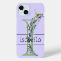 Monogramm Alphabet I Lavender Eukalyptus Dragonfly