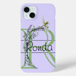 Monogramm Alphabet R Lavendel Eukalyptus Dragonfly Case-Mate iPhone Hülle