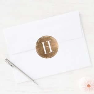 Monogramm-alter Gold-Umschlag Aufkleber