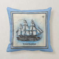 Monogramm-altes Schiffs-Vintager blauer Seekompaß