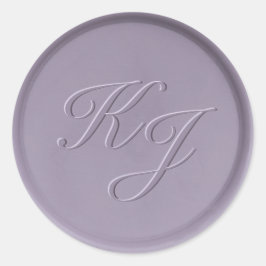 Monogramm Anfänger-Lavendel-Wachs-Siegel-Aufkleber Runder Aufkleber