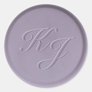 Monogramm Anfänger-Lavendel-Wachs-Siegel-Aufkleber Runder Aufkleber