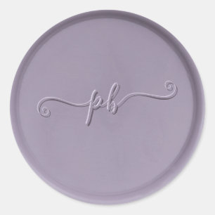 Monogramm Anfänger-Lavendel-Wachs-Siegel-Aufkleber Runder Aufkleber