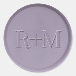 Monogramm Anfänger-Lavendel-Wachs-Siegel-Aufkleber Runder Aufkleber