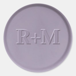 Monogramm Anfänger-Lavendel-Wachs-Siegel-Aufkleber Runder Aufkleber