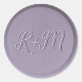 Monogramm Anfänger-Lavendel-Wachs-Siegel-Aufkleber Runder Aufkleber