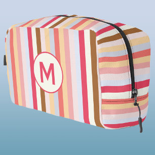 Monogramm Anfänger, moderner Nudelkandy Streifen Waschbeutel
