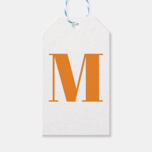 Monogramm anfänglich orange weiß anpassen geschenkanhänger