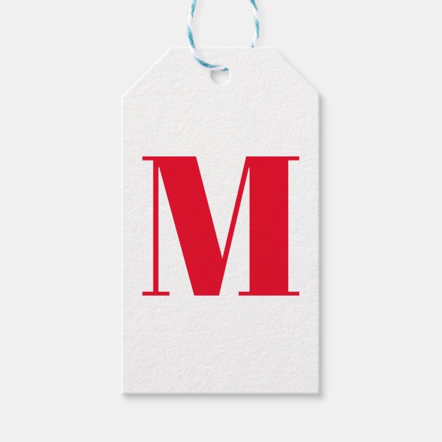 Monogramm anfänglich rot anpassen geschenkanhänger (Vorderseite)
