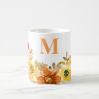 Monogramm anfänglicher Orangefarbener Wasserfarben