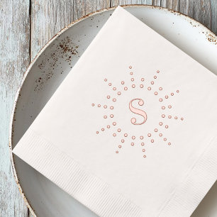 Monogramm anfänglicher radialer Sonnenbrand Servietten Mit Folie