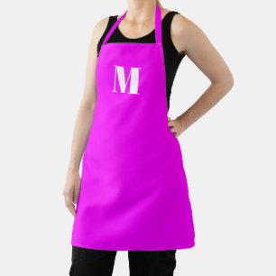 Monogramm anfängliches Magenta pink weiß anpasse Schürze