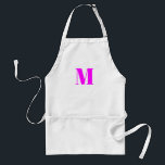 Monogramm anfängliches Magenta pink weiß anpassen Schürze<br><div class="desc">Monogramm anfängliche magenta pink-weiße Schürze für Erwachsene anpassen</div>