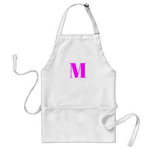 Monogramm anfängliches Magenta pink weiß anpassen Schürze