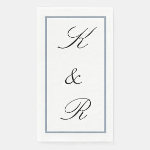 Monogramm Anfangs Hochzeit Staubblau Schwarz Benut Serviette