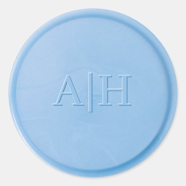 Monogramm Anfangsblatt Blue Wax Siegel Aufkleber (Vorderseite)