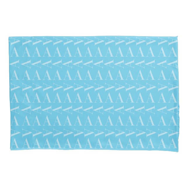 Monogramm Anfangsbuchstabe A, Aqua Blue Kissenbezug (Vorderseite)