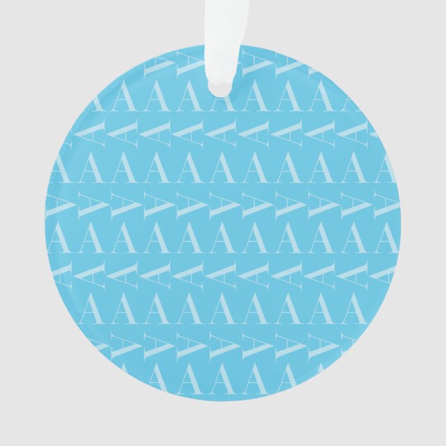 Monogramm Anfangsbuchstabe A, Aqua Blue Ornament (Vorderseite)